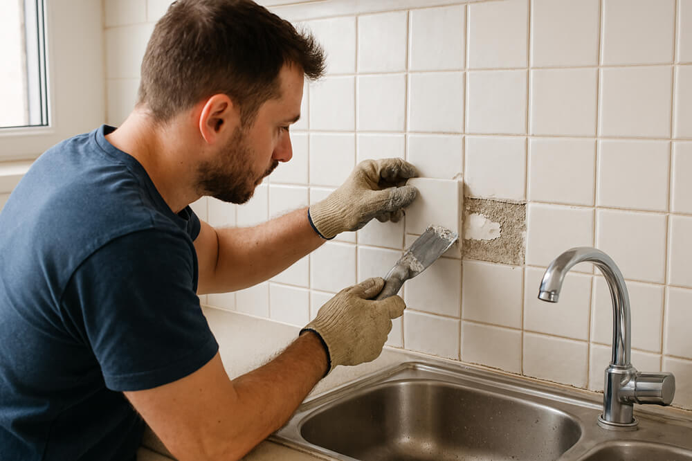 Tile repair Port Saint Lucie restoring kitchen tiles with expert service